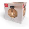 imageGLOBE Electric 65790 1Light Flush Mount Ceiling Light Matte Brass Cream Rattan ShadeLotus