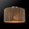 imageGLOBE Electric 65790 1Light Flush Mount Ceiling Light Matte Brass Cream Rattan ShadeLulu