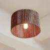 imageGLOBE Electric 65790 1Light Flush Mount Ceiling Light Matte Brass Cream Rattan ShadeLulu