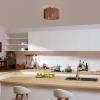 imageGLOBE Electric 65790 1Light Flush Mount Ceiling Light Matte Brass Cream Rattan ShadeLulu