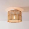 imageGLOBE Electric 65790 1Light Flush Mount Ceiling Light Matte Brass Cream Rattan ShadeOcean