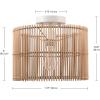 imageGLOBE Electric 65790 1Light Flush Mount Ceiling Light Matte Brass Cream Rattan ShadeOcean