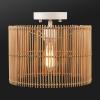 imageGLOBE Electric 65790 1Light Flush Mount Ceiling Light Matte Brass Cream Rattan ShadeOcean