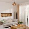 imageGLOBE Electric 65790 1Light Flush Mount Ceiling Light Matte Brass Cream Rattan ShadeTerra