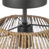 imageGLOBE Electric 65790 1Light Flush Mount Ceiling Light Matte Brass Cream Rattan ShadeTerra