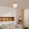 imageGLOBE Electric 65892 1Light Flush Mount Ceiling Light Matte Gold White Fabric Fringe Shade Bulb Not Included