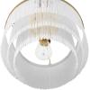 imageGLOBE Electric 65892 1Light Flush Mount Ceiling Light Matte Gold White Fabric Fringe Shade Bulb Not Included
