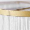imageGLOBE Electric 65892 1Light Flush Mount Ceiling Light Matte Gold White Fabric Fringe Shade Bulb Not Included