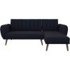 imageNovogratz 2276629N Brittany Sofa Blue Linen Sectional FutonBlue Linen