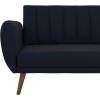 imageNovogratz 2276629N Brittany Sofa Blue Linen Sectional FutonBlue Linen