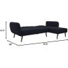 imageNovogratz 2276629N Brittany Sofa Blue Linen Sectional FutonBlue Linen