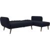 imageNovogratz 2276629N Brittany Sofa Blue Linen Sectional FutonBlue Linen