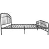 imageNovogratz Bushwick King Bed Frame Metal with Slightly Triangular Headboard Inset Spindles Adjustable Base for Storage No Box Spring Needed Gunmetal GreyGunmetal Gray
