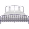 imageNovogratz Bushwick King Bed Frame Metal with Slightly Triangular Headboard Inset Spindles Adjustable Base for Storage No Box Spring Needed Gunmetal GreyLavender
