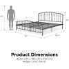 imageNovogratz Bushwick King Bed Frame Metal with Slightly Triangular Headboard Inset Spindles Adjustable Base for Storage No Box Spring Needed Gunmetal GreyGunmetal Gray
