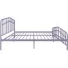 imageNovogratz Bushwick King Bed Frame Metal with Slightly Triangular Headboard Inset Spindles Adjustable Base for Storage No Box Spring Needed Gunmetal GreyLavender