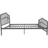 imageNovogratz Bushwick King Bed Frame Metal with Slightly Triangular Headboard Inset Spindles Adjustable Base for Storage No Box Spring Needed Gunmetal GreyBlack