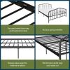 imageNovogratz Bushwick King Bed Frame Metal with Slightly Triangular Headboard Inset Spindles Adjustable Base for Storage No Box Spring Needed Gunmetal GreyBlack