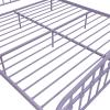 imageNovogratz Bushwick King Bed Frame Metal with Slightly Triangular Headboard Inset Spindles Adjustable Base for Storage No Box Spring Needed Gunmetal GreyLavender