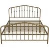 imageNovogratz Bushwick King Bed Frame Metal with Slightly Triangular Headboard Inset Spindles Adjustable Base for Storage No Box Spring Needed Gunmetal GreyGold
