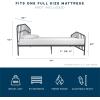 imageNovogratz Bushwick King Bed Frame Metal with Slightly Triangular Headboard Inset Spindles Adjustable Base for Storage No Box Spring Needed Gunmetal GreyGrey