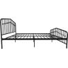 imageNovogratz Bushwick King Bed Frame Metal with Slightly Triangular Headboard Inset Spindles Adjustable Base for Storage No Box Spring Needed Gunmetal GreyBlack