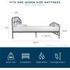 imageNovogratz Bushwick King Bed Frame Metal with Slightly Triangular Headboard Inset Spindles Adjustable Base for Storage No Box Spring Needed Gunmetal GreyGunmetal Gray