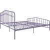 imageNovogratz Bushwick King Bed Frame Metal with Slightly Triangular Headboard Inset Spindles Adjustable Base for Storage No Box Spring Needed Gunmetal GreyLavender