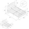 imageNovogratz Bushwick King Bed Frame Metal with Slightly Triangular Headboard Inset Spindles Adjustable Base for Storage No Box Spring Needed Gunmetal GreyBlack