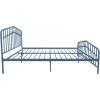 imageNovogratz Bushwick King Bed Frame Metal with Slightly Triangular Headboard Inset Spindles Adjustable Base for Storage No Box Spring Needed Gunmetal GreySea Blue