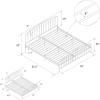 imageNovogratz Bushwick King Bed Frame Metal with Slightly Triangular Headboard Inset Spindles Adjustable Base for Storage No Box Spring Needed Gunmetal GreyBlack