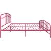 imageNovogratz Bushwick King Bed Frame Metal with Slightly Triangular Headboard Inset Spindles Adjustable Base for Storage No Box Spring Needed Gunmetal GreyHot Pink