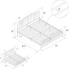 imageNovogratz Bushwick King Bed Frame Metal with Slightly Triangular Headboard Inset Spindles Adjustable Base for Storage No Box Spring Needed Gunmetal GreyGunmetal Gray