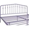imageNovogratz Bushwick King Bed Frame Metal with Slightly Triangular Headboard Inset Spindles Adjustable Base for Storage No Box Spring Needed Gunmetal GreyLavender