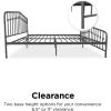 imageNovogratz Bushwick King Bed Frame Metal with Slightly Triangular Headboard Inset Spindles Adjustable Base for Storage No Box Spring Needed Gunmetal GreyGunmetal Gray