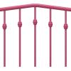 imageNovogratz Bushwick King Bed Frame Metal with Slightly Triangular Headboard Inset Spindles Adjustable Base for Storage No Box Spring Needed Gunmetal GreyHot Pink
