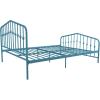 imageNovogratz Bushwick King Bed Frame Metal with Slightly Triangular Headboard Inset Spindles Adjustable Base for Storage No Box Spring Needed Gunmetal GreySea Blue