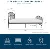 imageNovogratz Bushwick King Bed Frame Metal with Slightly Triangular Headboard Inset Spindles Adjustable Base for Storage No Box Spring Needed Gunmetal GreyBlack