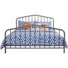 imageNovogratz Bushwick King Bed Frame Metal with Slightly Triangular Headboard Inset Spindles Adjustable Base for Storage No Box Spring Needed Gunmetal GreyGrey