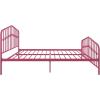 imageNovogratz Bushwick King Bed Frame Metal with Slightly Triangular Headboard Inset Spindles Adjustable Base for Storage No Box Spring Needed Gunmetal GreyHot Pink