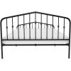 imageNovogratz Bushwick King Bed Frame Metal with Slightly Triangular Headboard Inset Spindles Adjustable Base for Storage No Box Spring Needed Gunmetal GreyBlack