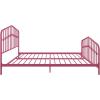 imageNovogratz Bushwick King Bed Frame Metal with Slightly Triangular Headboard Inset Spindles Adjustable Base for Storage No Box Spring Needed Sea BlueHot Pink