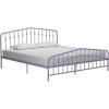 imageNovogratz Bushwick King Bed Frame Metal with Slightly Triangular Headboard Inset Spindles Adjustable Base for Storage No Box Spring Needed Sea BlueLavender