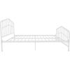 imageNovogratz Bushwick King Bed Frame Metal with Slightly Triangular Headboard Inset Spindles Adjustable Base for Storage No Box Spring Needed Sea BlueWhite