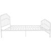 imageNovogratz Bushwick King Bed Frame Metal with Slightly Triangular Headboard Inset Spindles Adjustable Base for Storage No Box Spring Needed Sea BlueWhite