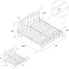 imageNovogratz Bushwick King Bed Frame Metal with Slightly Triangular Headboard Inset Spindles Adjustable Base for Storage No Box Spring Needed Sea BlueWhite