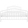 imageNovogratz Bushwick King Bed Frame Metal with Slightly Triangular Headboard Inset Spindles Adjustable Base for Storage No Box Spring Needed Sea BlueWhite