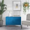 imageNovogratz Cache 2 Door Metal Locker Accent Storage Cabinet Blue