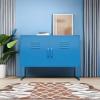 imageNovogratz Cache 2 Door Metal Locker Accent Storage Cabinet Blue