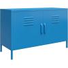 imageNovogratz Cache 2 Door Metal Locker Accent Storage Cabinet Blue